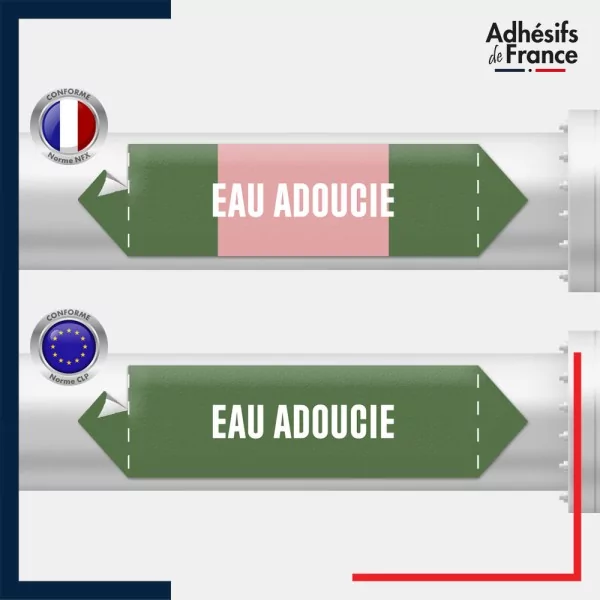 Vinyle adhésif de Tuyauterie norme NFX ou CLP - Eau adoucie