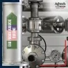 Marqueur tuyauterie norme française NFX eau - adhésif laminé colle forte - Eau froide adoucie cuisine