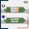 Vinyle adhésif de Tuyauterie norme NFX ou CLP - Eau chaude sanitaire