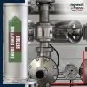 Marqueur tuyauterie norme française NFX eau - adhésif laminé colle forte - Eau de chauffage retour