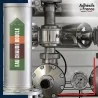 Marqueur tuyauterie norme française NFX eau - adhésif laminé colle forte - Eau chaude boucle