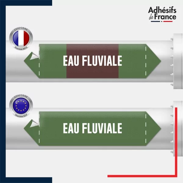 Vinyle adhésif de Tuyauterie norme NFX ou CLP - Eau fluviale