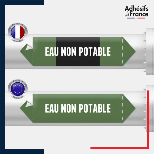 Vinyle adhésif de Tuyauterie norme NFX ou CLP - Eau non potable