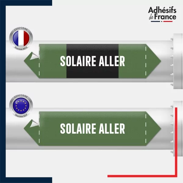Vinyle adhésif de Tuyauterie norme NFX ou CLP - Eau - solaire aller