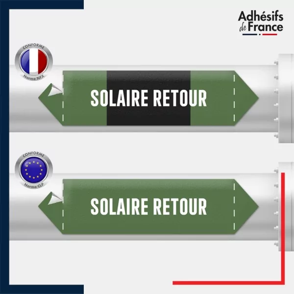 Vinyle adhésif de Tuyauterie norme NFX ou CLP - Eau - solaire retour