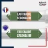 Vinyle adhésif de Tuyauterie norme NFX ou CLP - Eau chaude secondaire