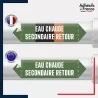Vinyle adhésif de Tuyauterie norme NFX ou CLP - Eau chaude secondaire retour
