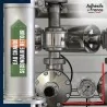Marqueur tuyauterie norme française NFX eau - adhésif laminé colle forte - Eau chaude secondaire retour