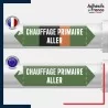 Vinyle adhésif de Tuyauterie norme NFX ou CLP - Eau - chauffage primaire aller