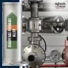 Marqueur tuyauterie norme française NFX eau - adhésif laminé colle forte - Eau - chauffage primaire aller