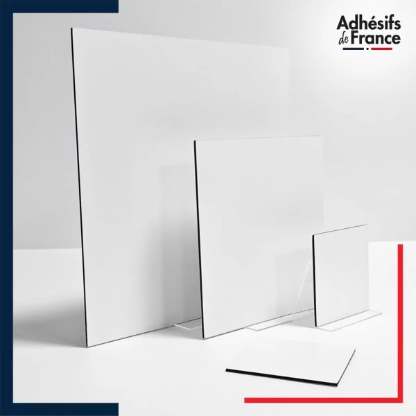Plaque aluminium composite Dibond 3 mm blanc sur mesure rectangulaire ou carré