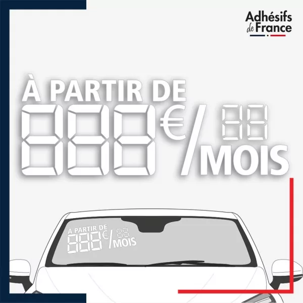 Kit de chiffres digitaux adhésifs mensualités  à partir de coloris blanc