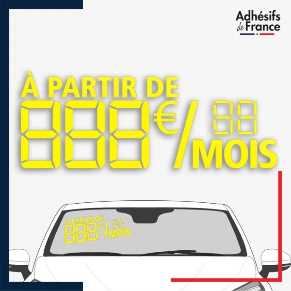 Kit de chiffres digitaux adhésifs mensualités à partir de coloris jaune