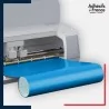 machine découpe rouleau d'adhésif vinyle bleu clair