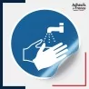 sticker obligation de se laver les mains