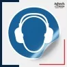 étiquettes adhésives norme iso 7010 port du casque anti-bruit obligatoire
