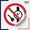 sticker autocollant norme iso 7010 objets métalliques ou montres interdits