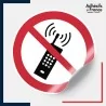 sticker autocollant norme iso 7010 téléphone interdit