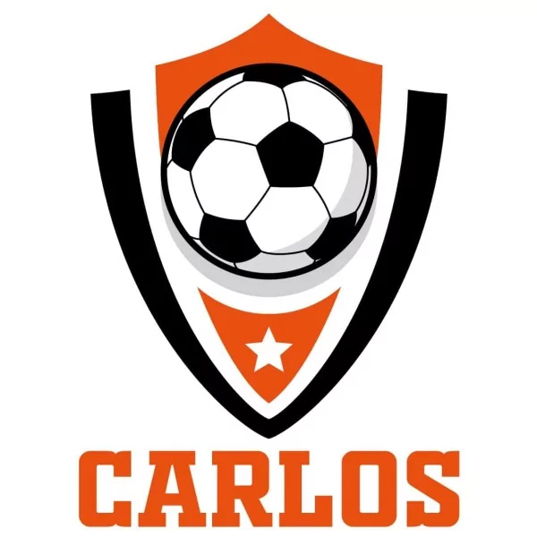 Stickers Football Orange avec prénom personnalisable