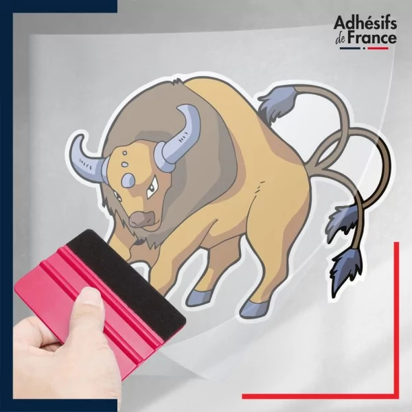 stickers sous film transfert Pokémon Tauros