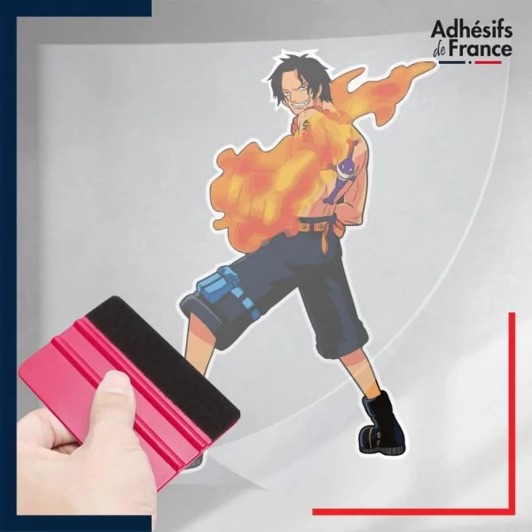 stickers sous film transfert One Piece - Portgas D. Ace