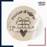 étiquettes plaisir d'offrir - Motif cadeau crayonné (rond)