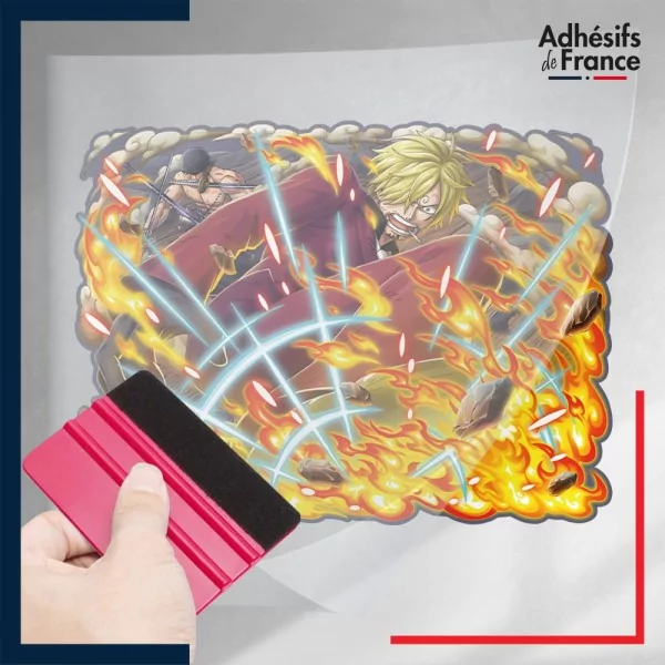 stickers sous film transfert One Piece - Sanji Vinsmoke et Roronoa Zoro