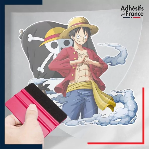 stickers sous film transfert One Piece - Luffy Capitaine des Mugiwara