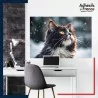 sticker murale décor animaux Chat sous flocons de neige