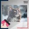 adhésif autocollant sous film transfert animaux Chat sous flocons de neige
