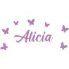 Stickers Papillons avec prénom personnalisable