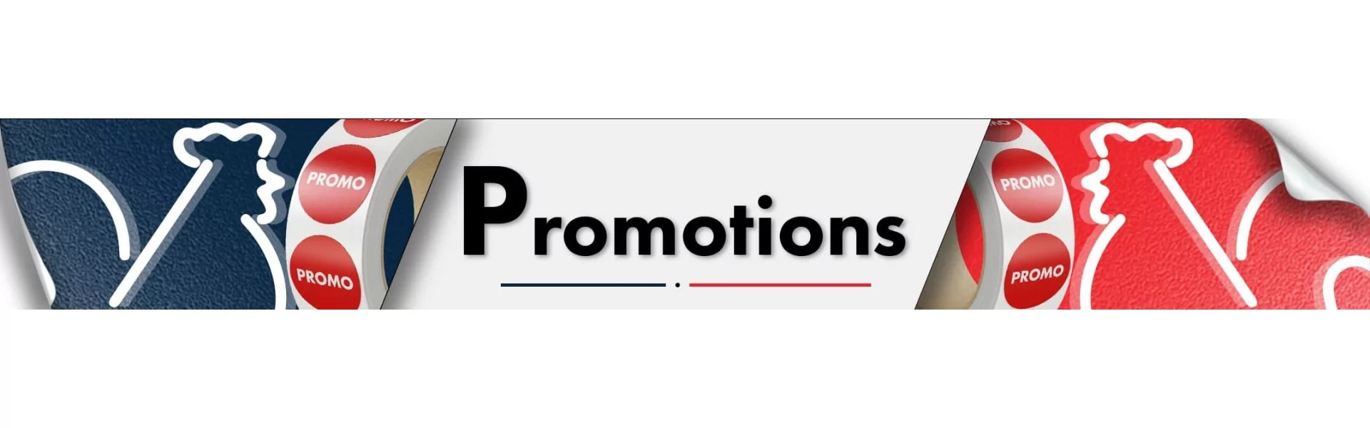 Rouleaux d’étiquettes promotion | Stickers promo magasin